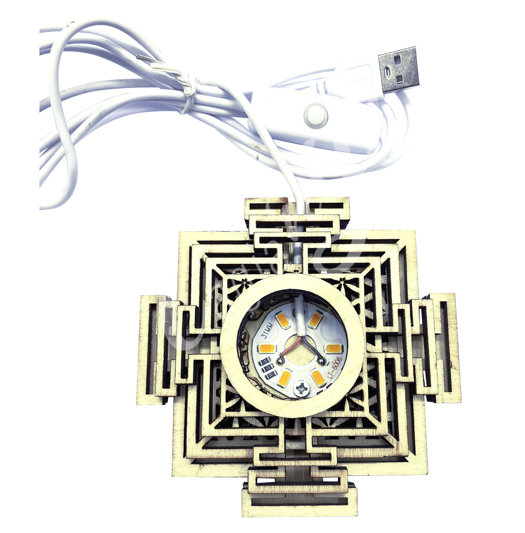 Light Base White LED Sri Yantra 4-4.5"
