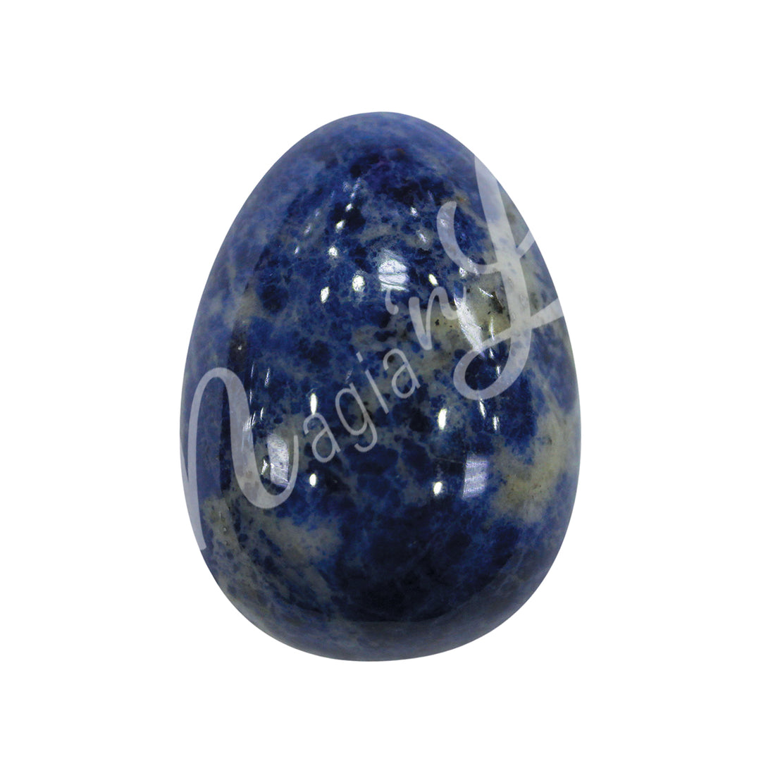 Egg-shaped piece made of Sodalite.