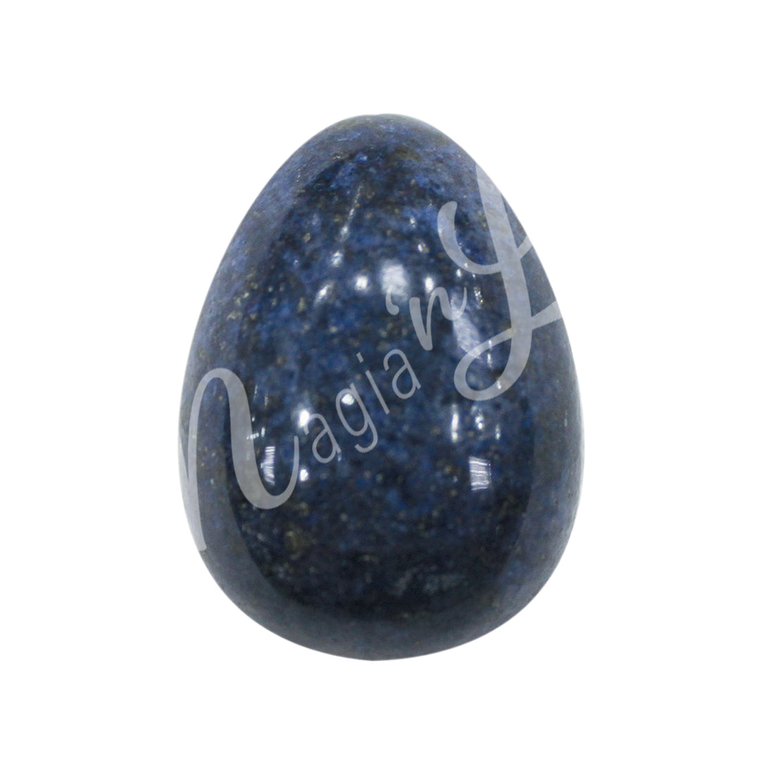 Egg-shaped piece made of Dumortierite.