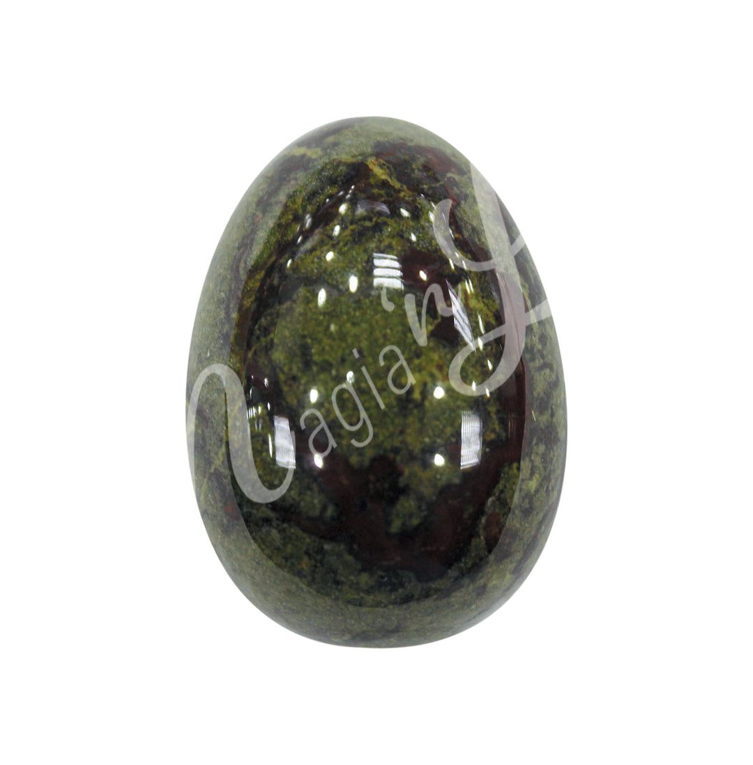 Egg-shaped piece made of Dragonblood Jasper.