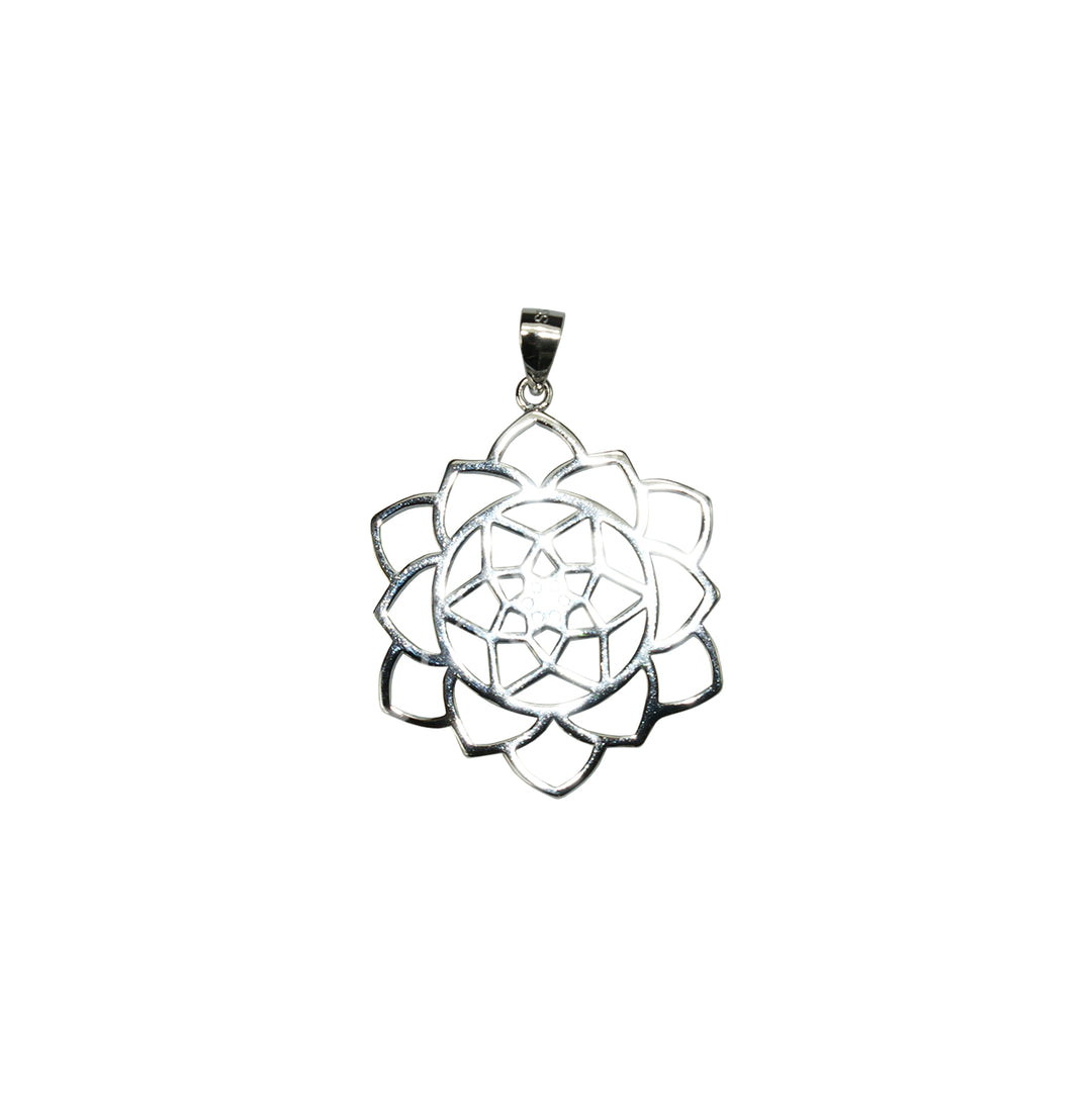 Sterling Silver Pendant Lotus 1″