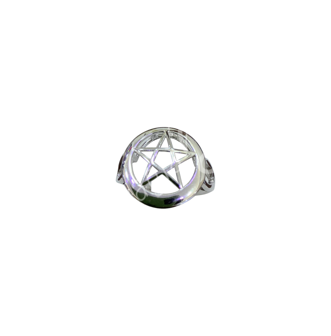 Sterling Silver Ring Pentacle Adjustable