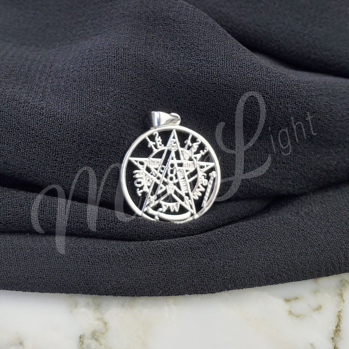 Sterling Silver Pendant Pentacle 0.75″DIA