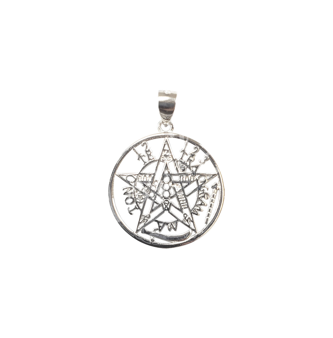 Sterling Silver Pendant Pentacle 0.75″DIA