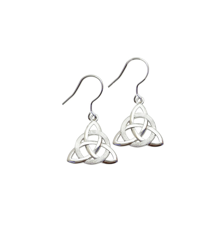 Sterling Silver Earrings Triquetra 0.75″