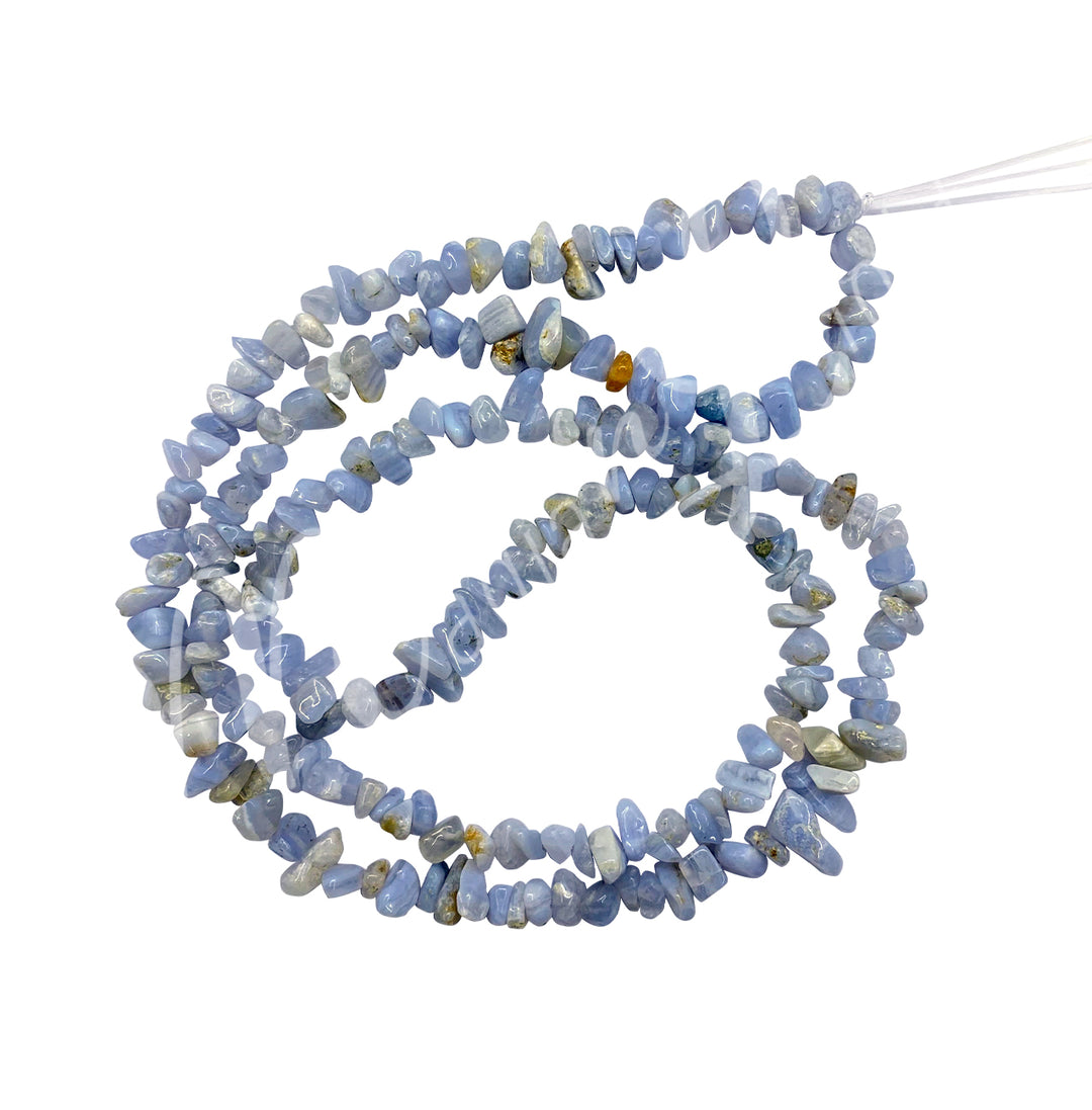 Chips Necklace Blue Lace Agate (5-8mm) 32"L