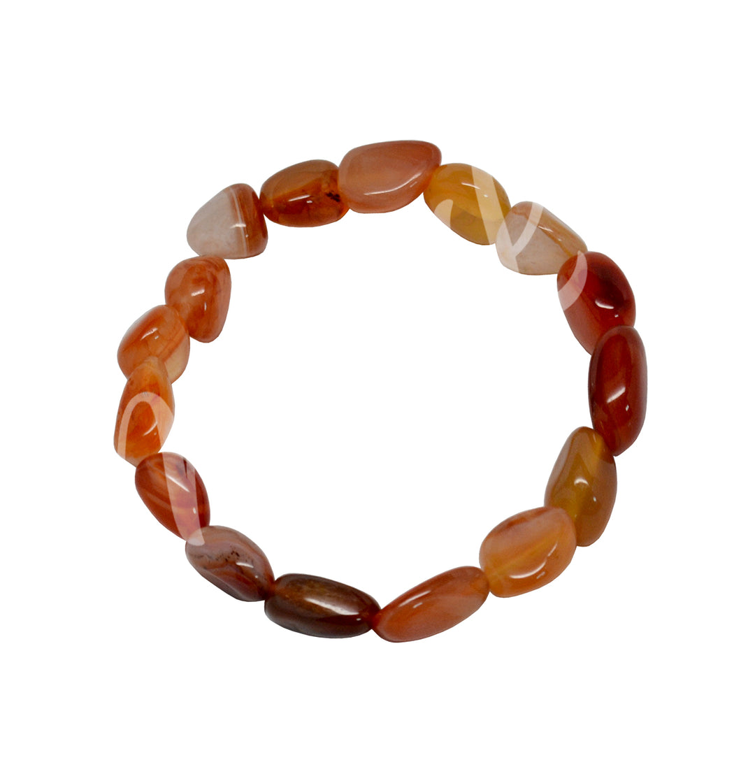 Bracelet Tumbled Stones Carnelian (12-15mm) 7-7.5"