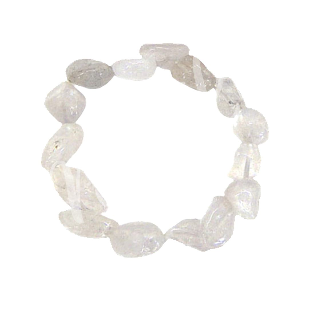 Bracelet Tumbled Stones Crystal Quartz (12-15mm) 7-7.5"