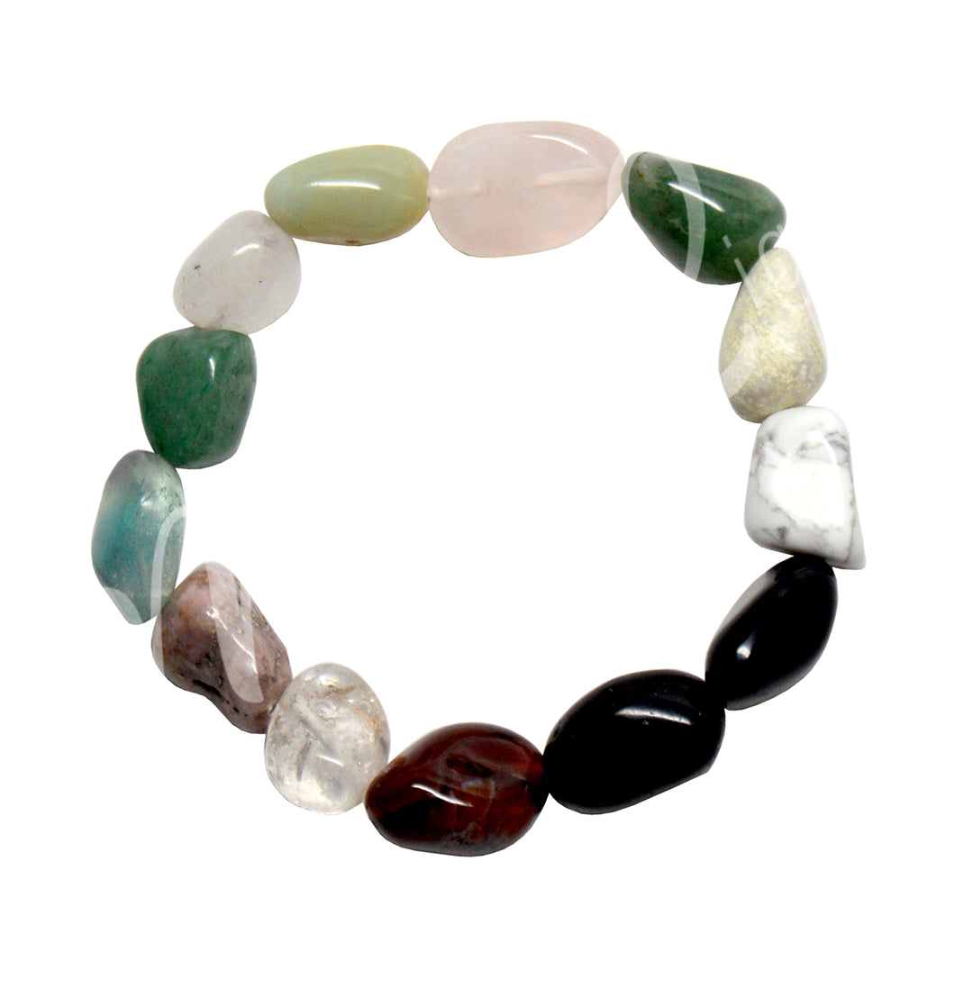 Bracelet Tumbled Stones Mixed Stones (12-15mm) 7-7.5"