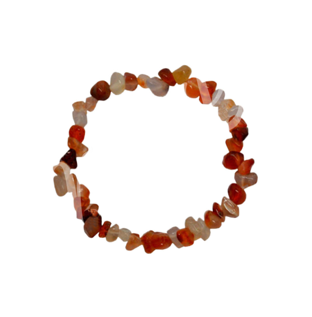 Bracelet Chips Carnelian (5-8mm) 7.5"
