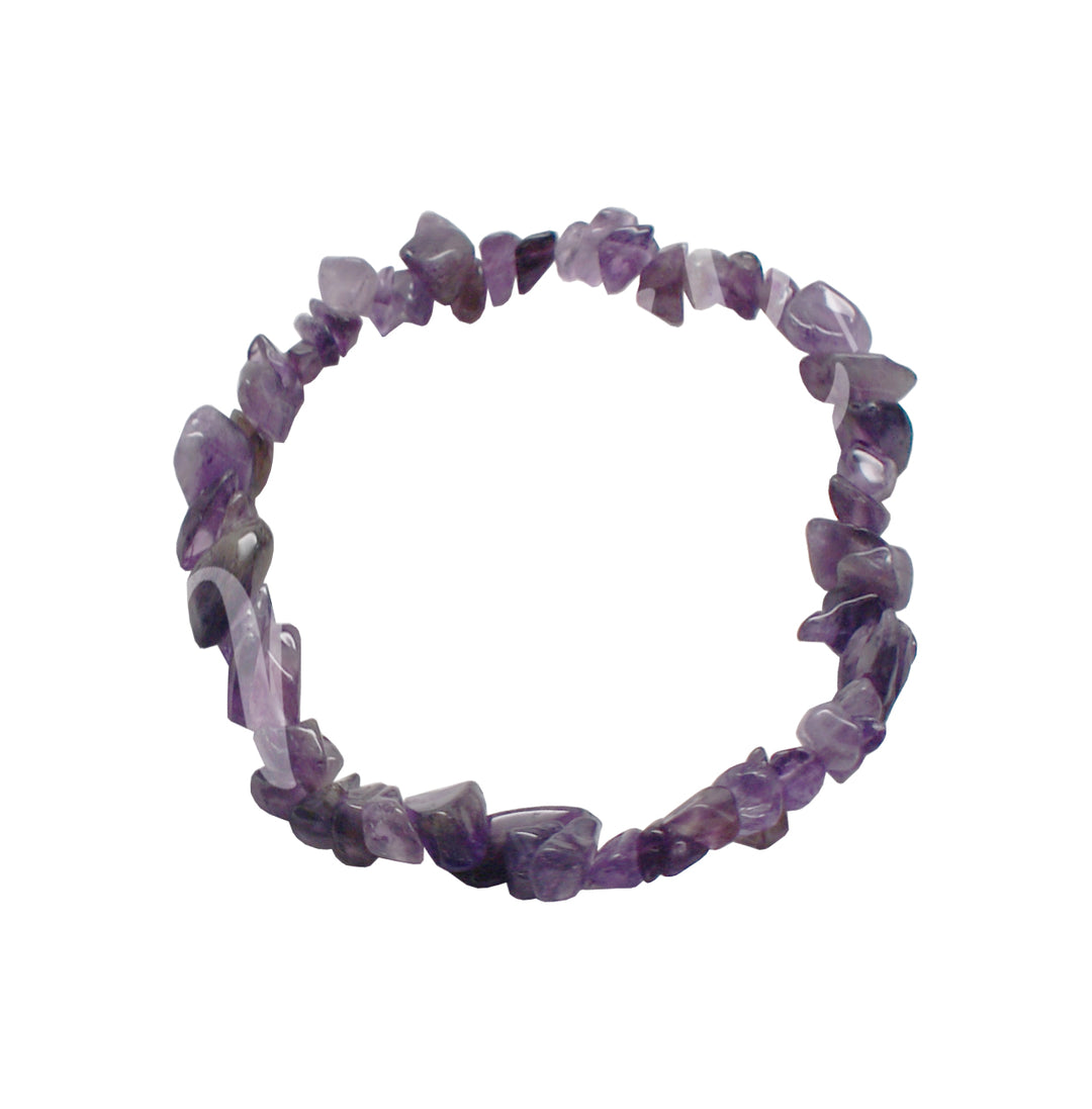 Bracelet Chips Amethyst (5-8mm) 7.5"