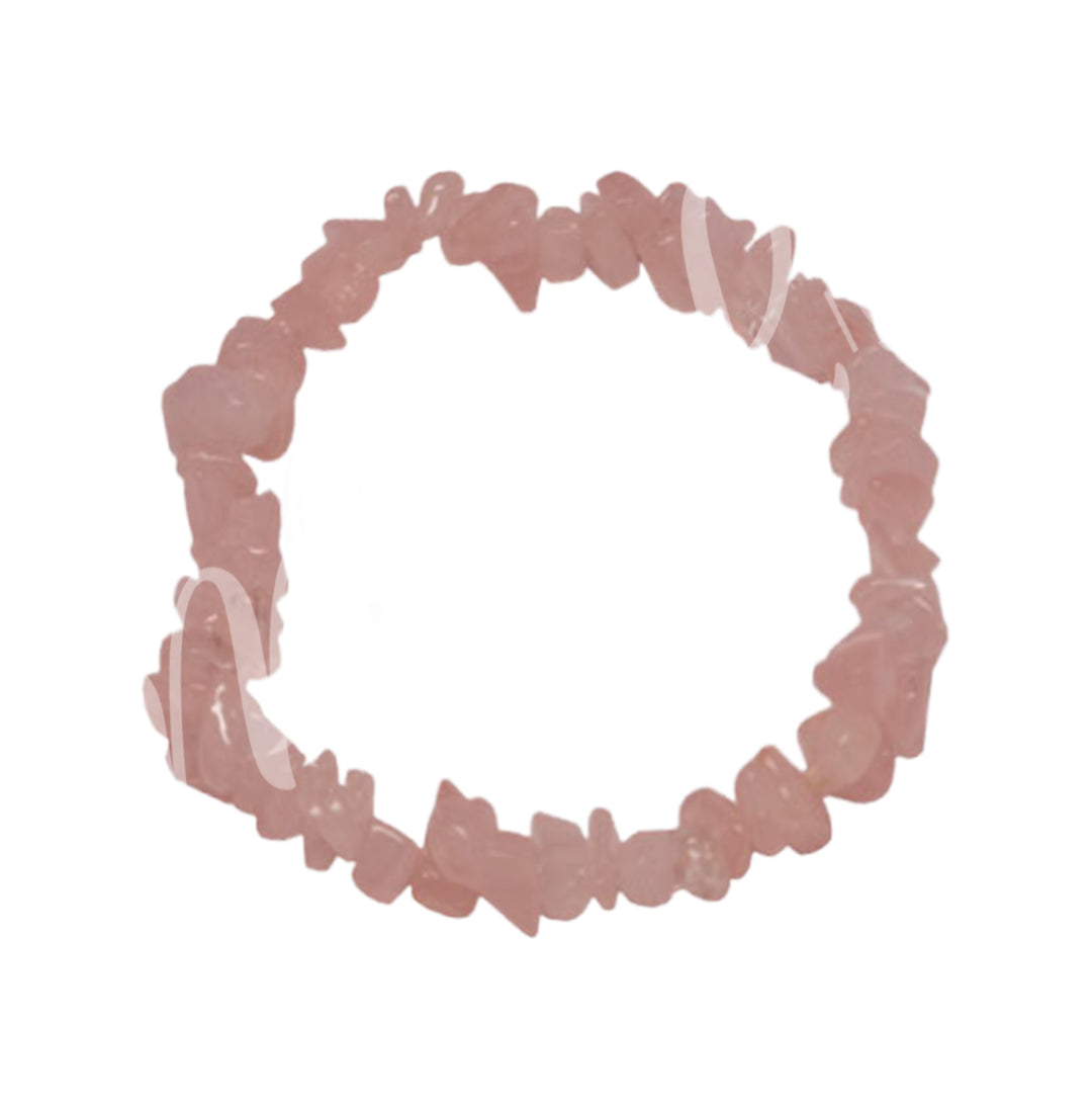 Bracelet Chips Rose Quartz (5-8 mm) 7.5"