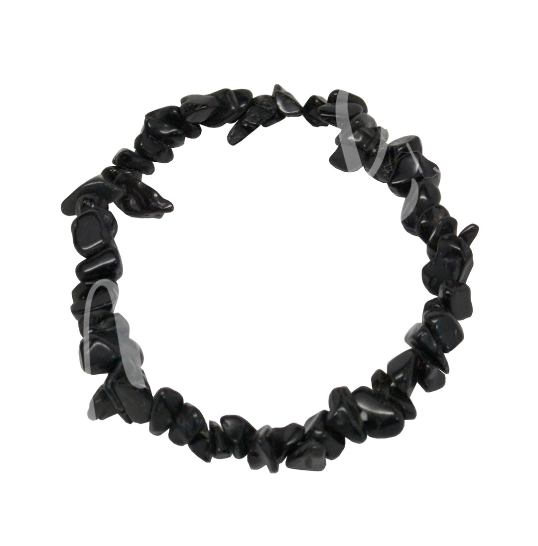 Bracelet Chips Black Obsidian (5-8mm) 7.5"