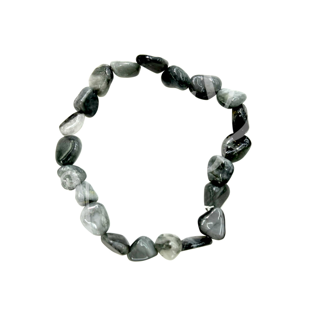 Bracelet Tumbled Eagle Eye Stones (10 X 12mm) 8-8.15"