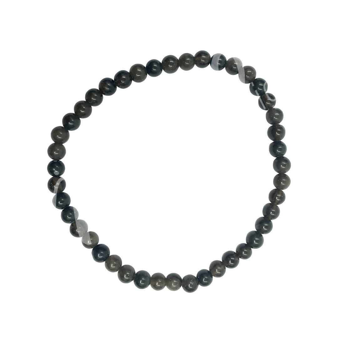 Pulsera de Obsidiana Negra (4-4,5 mm) 7,15-7,25"