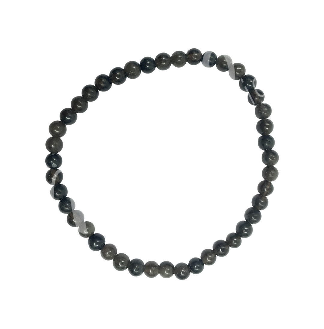 Bracelet Obsidian, Black (4-4.5 mm) 7.15-7.25"