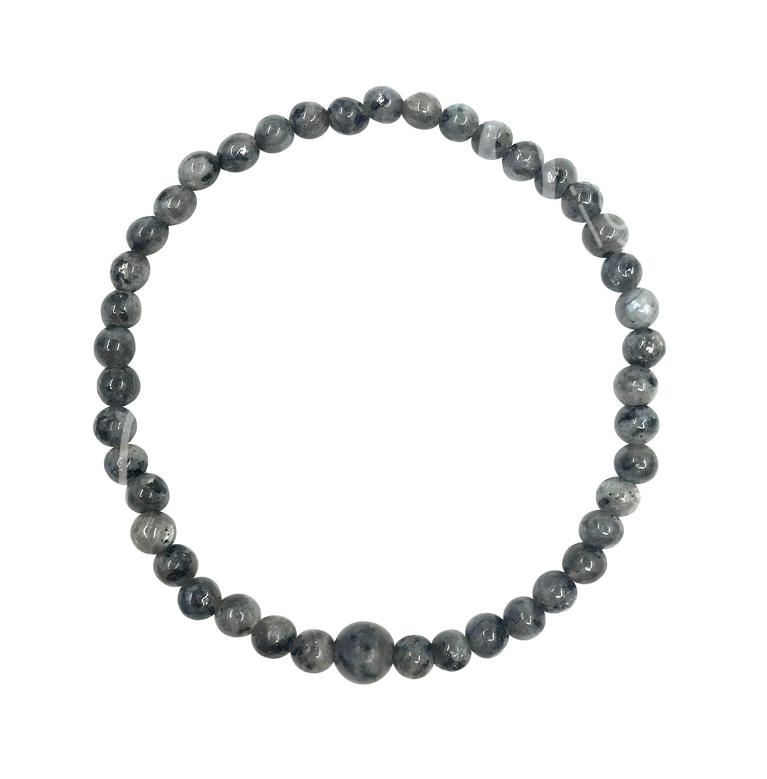 Bracelet Labradorite, Black (4-4.5 mm) 7.15-7.25"