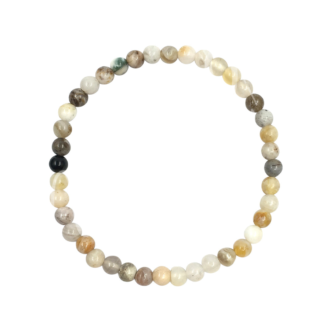 Pulsera de Ágata Hoja de Bambú (4-4.5 mm) 7.15-7.25"