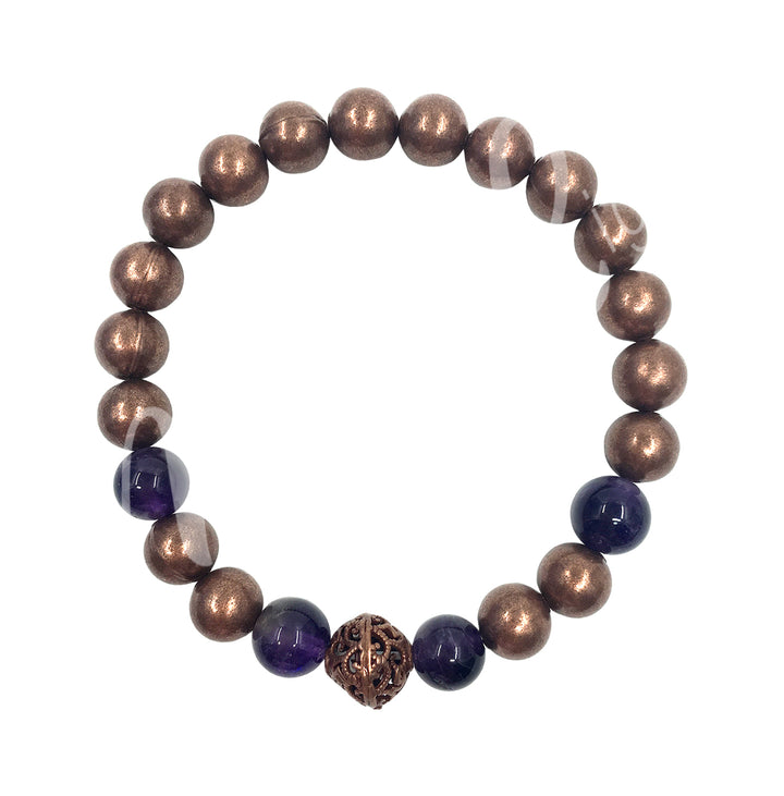 Pulsera de Cobre con Piedras (8mm) 7.15-7.25″