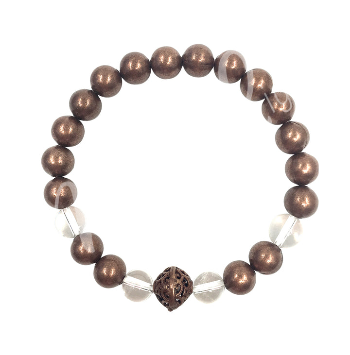 Pulsera de Cobre con Piedras (8mm) 7.15-7.25″