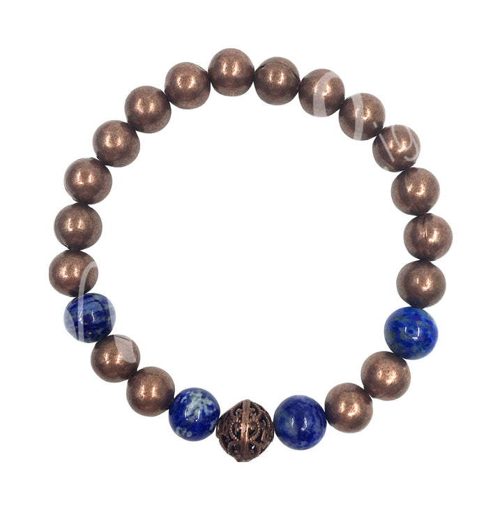 Pulsera de Cobre con Piedras (8mm) 7.15-7.25″