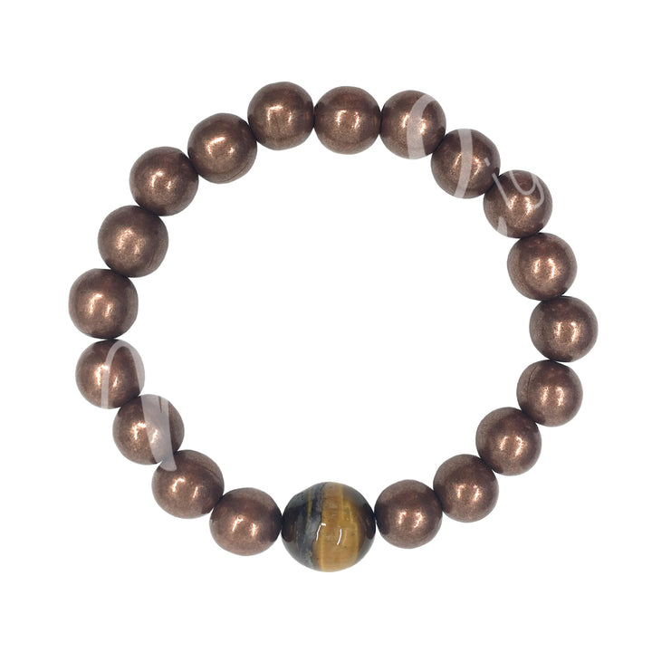 Pulsera de Cuentas de Cobre (10 mm) 7,65-7,75"
