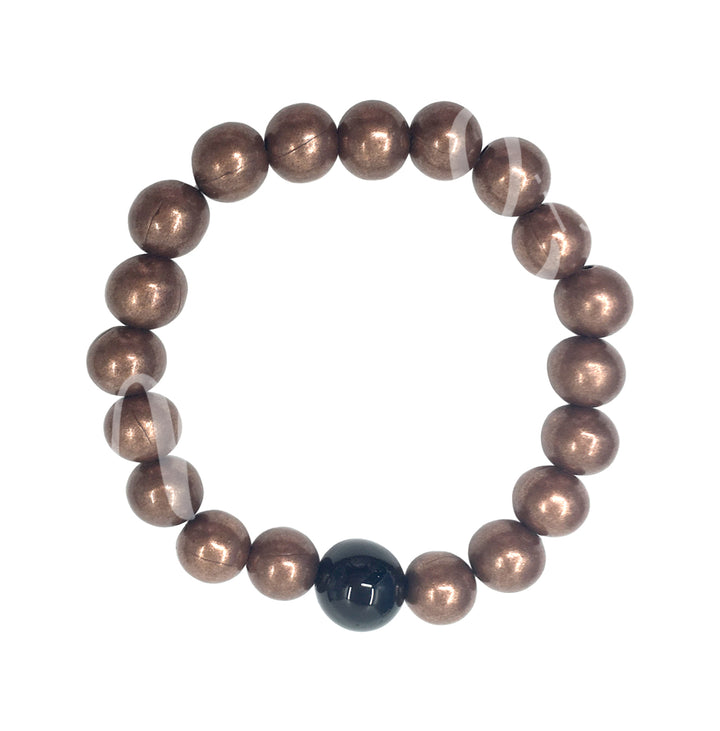Pulsera de Cuentas de Cobre (10 mm) 7,65-7,75"