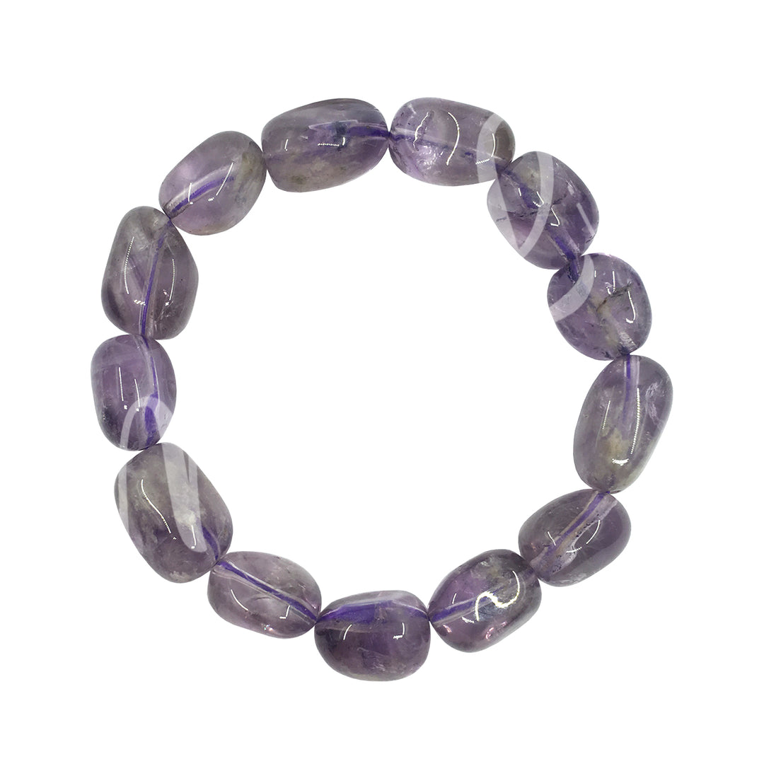 Bracelet Tumbled Stones Light Amethyst (8-10mm) 7.45-7.5"