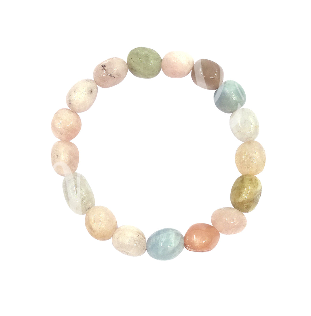 Bracelet Tumbled Stones Morganite (8-10mm) 7.45-7.5"