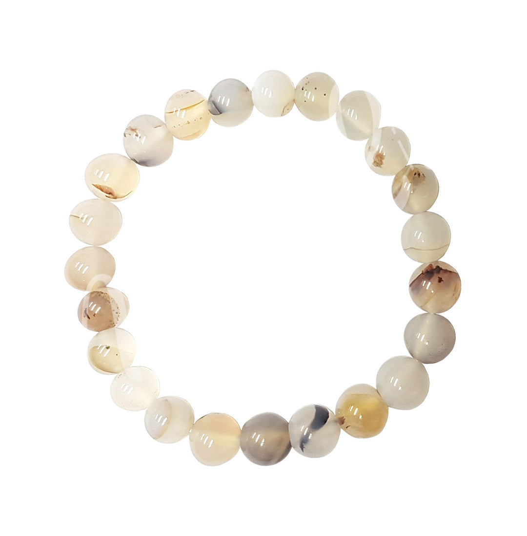 Bracelet White Agate (8-8.5mm) 7.15-7.25"