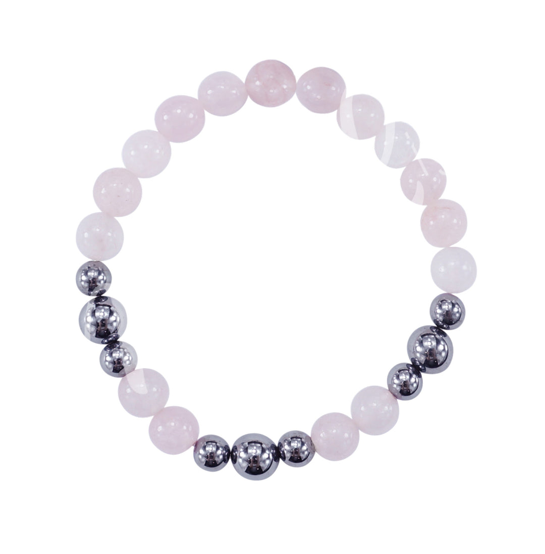 Bracelet Terahertz & Rose Quartz (8-8.5mm) 7.15-7.25"