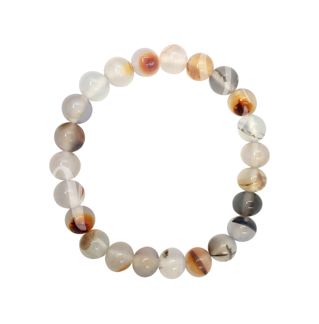 Bracelet Dendritic Agate (8-8.5mm) 7.15-7.25"