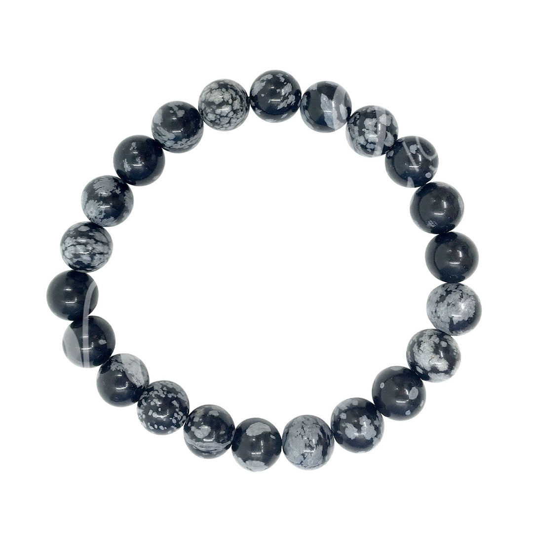 Bracelet Snowflake Obsidian (8-8.5mm) 7.15-7.25″