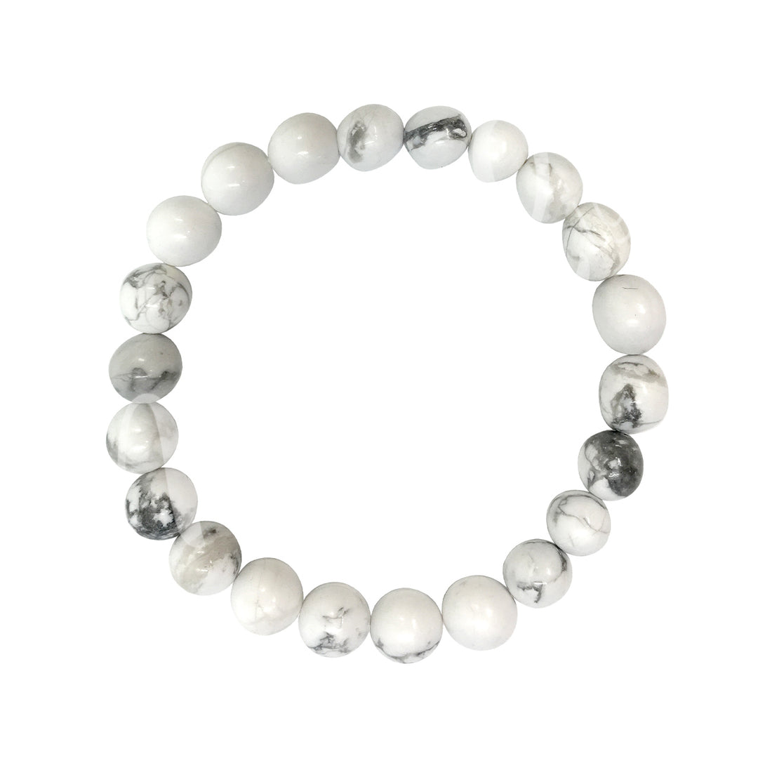Bracelet White Howlite (8-8.5mm) 7.15-7.25"