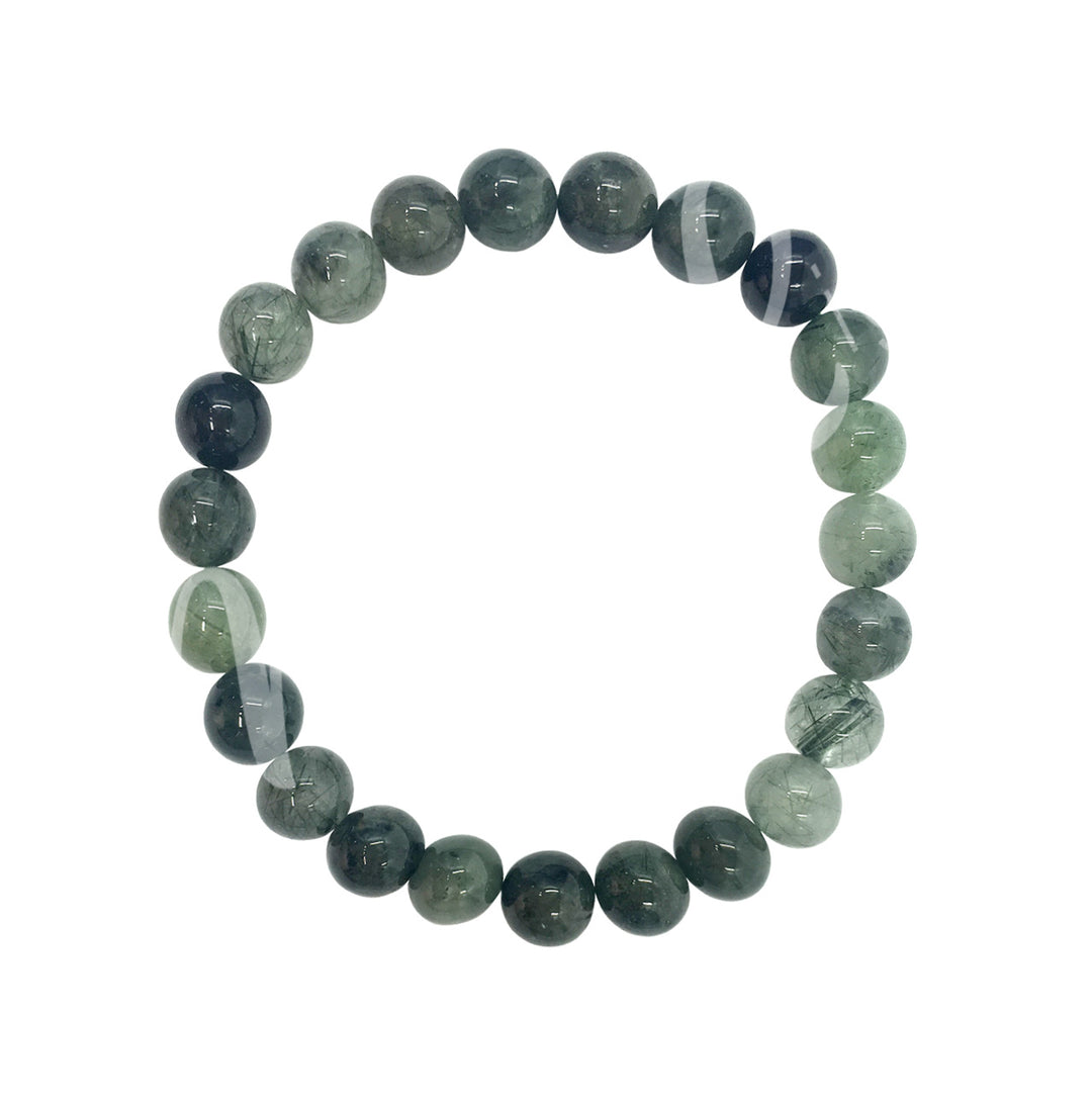 Bracelet Green Rutilated Quartz (8-8.5mm) 7.15-7.25″