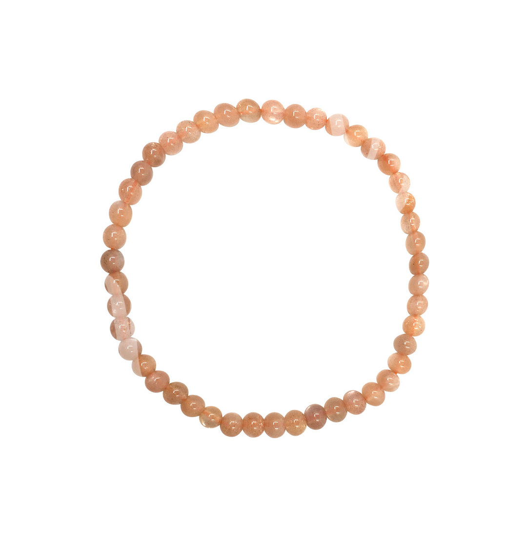 Bracelet Peach Moonstone (4mm) 7.15-7.25"