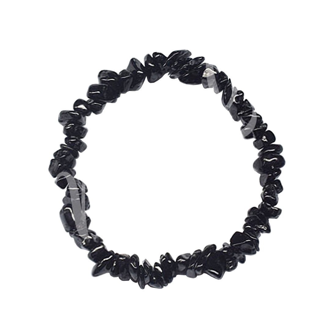Bracelet Chips Black Tourmaline (5-8mm) 7.5"