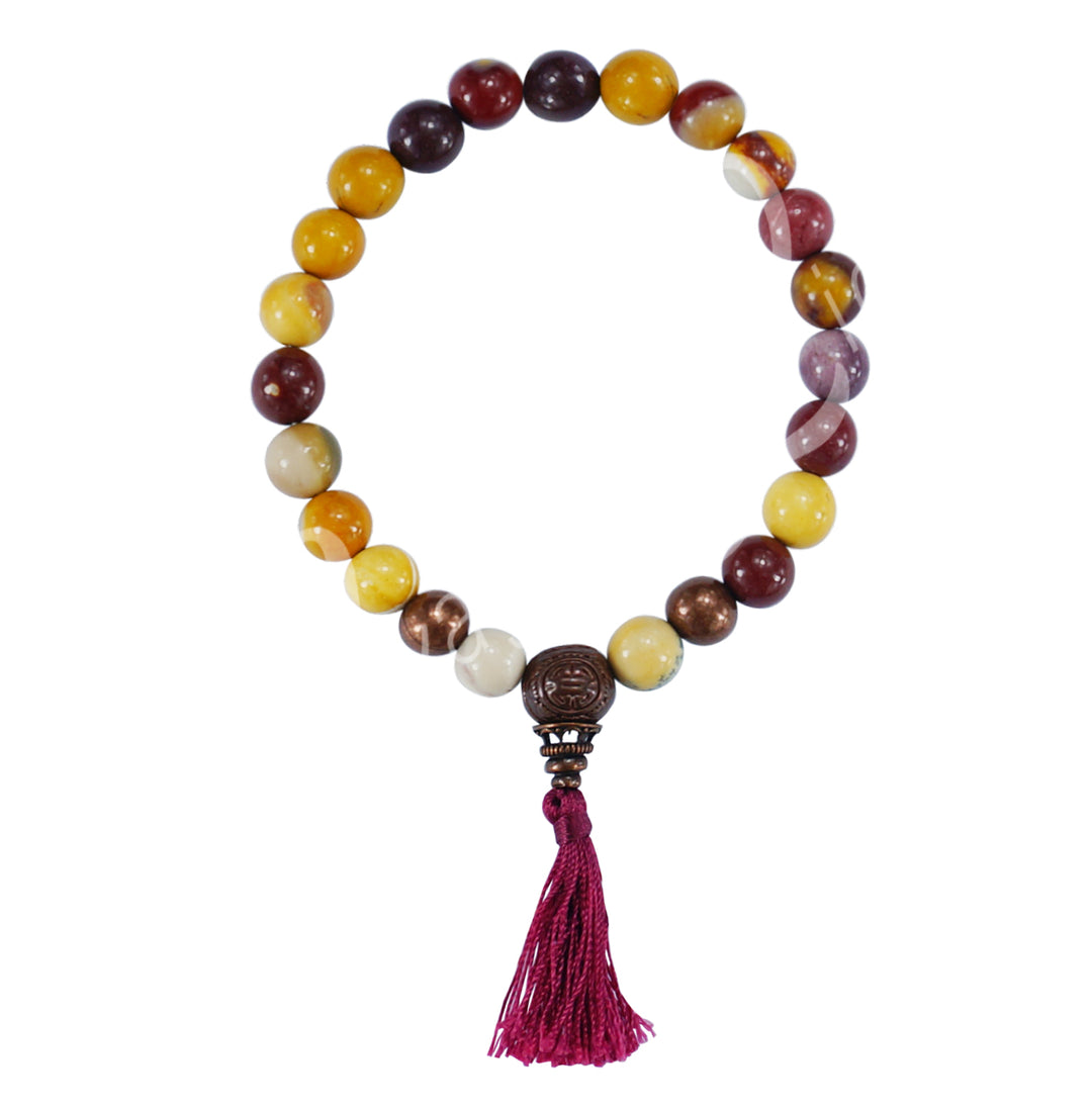 Bracelet Mookaite with Tassel (8mm) 7.15-7.25"