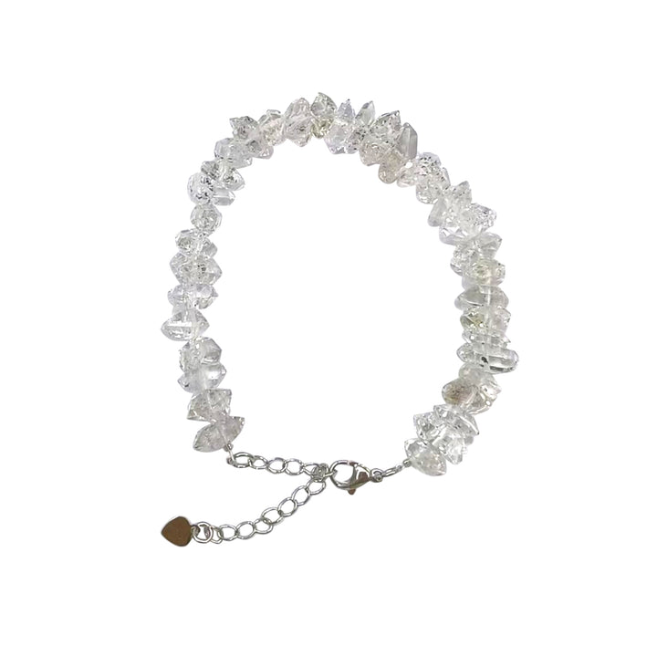 Bracelet Adjustable Pakimer Quartz Chips w Petroleum inclusions
