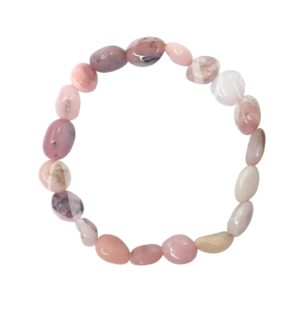 Bracelet Tumbled Stones Pink Opal (8-10mm) 7.45-7.5"