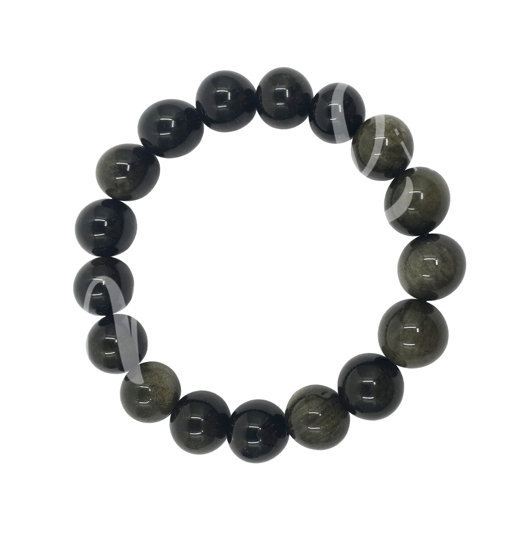 Bracelet Golden Sheen Obsidian (12mm) 8-8.15"