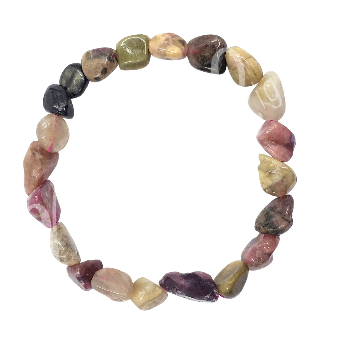 Bracelet Tumbled Stones Mixed Tourmaline (6-8mm) 7.45-7.5"