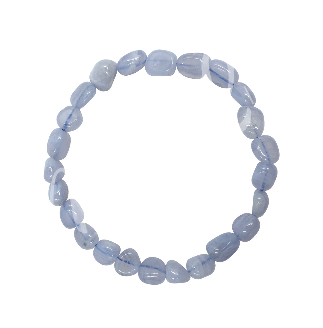 Bracelet Tumbled Stones Blue Lace Agate (6-8mm) 7.45-7.5″