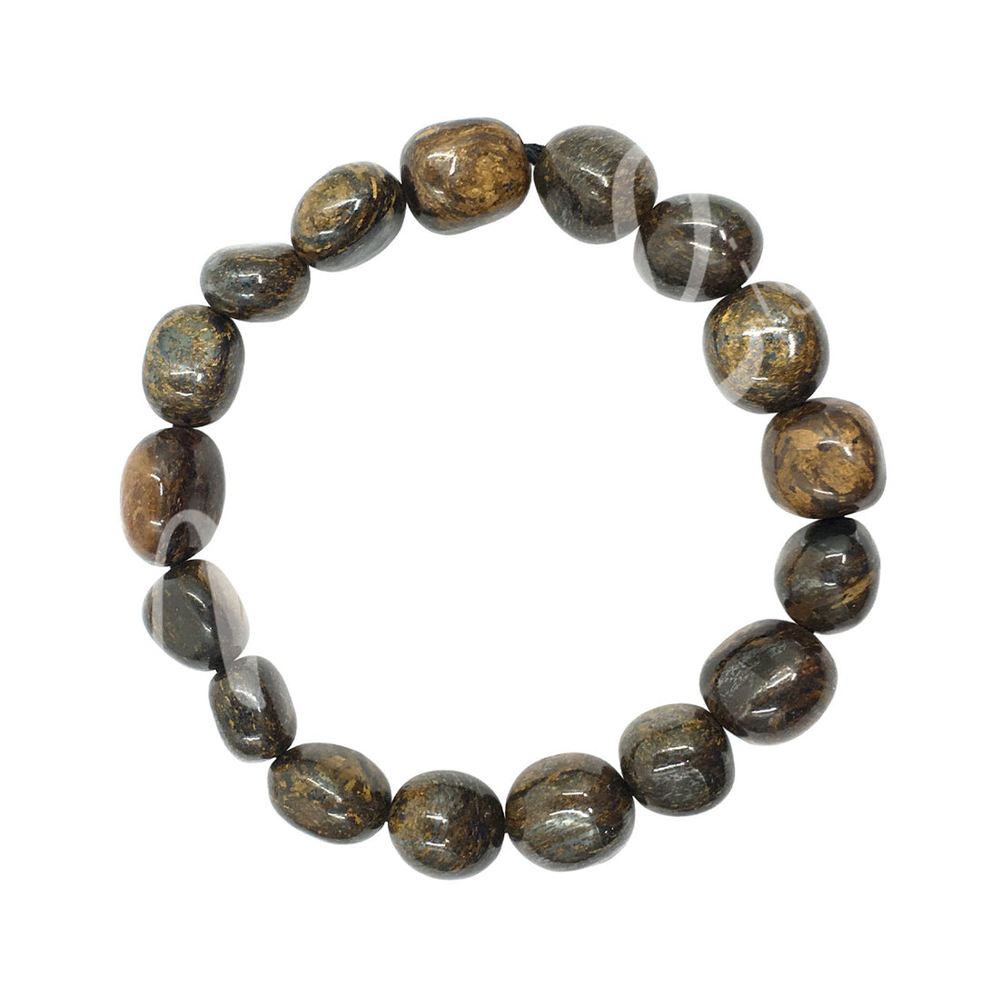 Bracelet Tumbled Stones Axinite/Bronzite (8-10mm) 7.45-7.5"