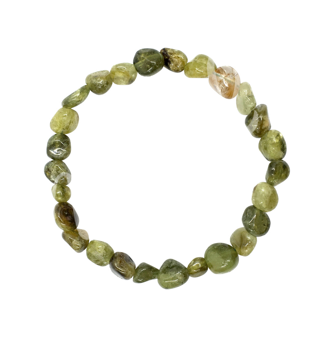 Bracelet Tumbled Stones Green Garnet (6-8mm) 7.45-7.5"
