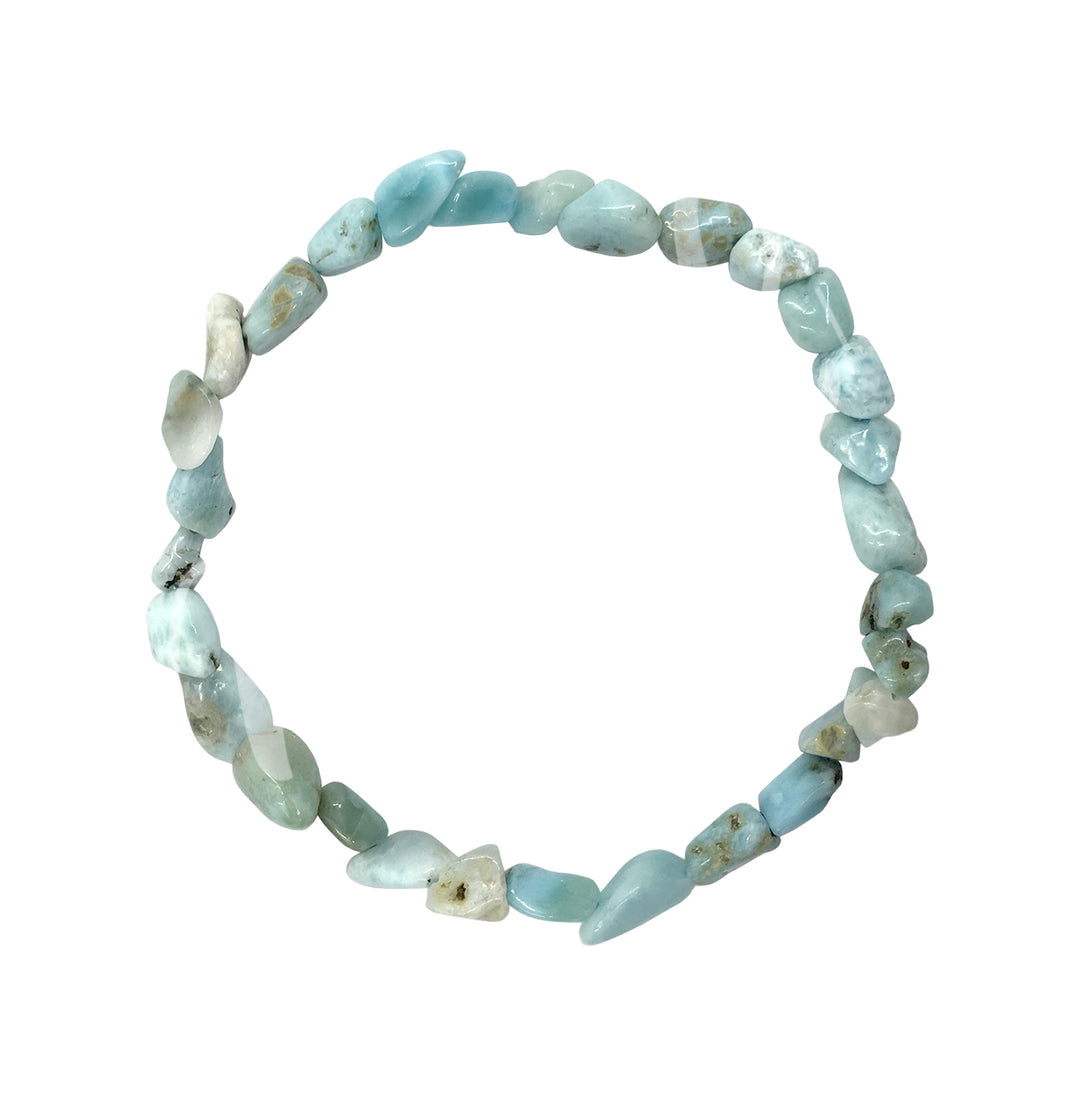 Bracelet Tumbled Stones Larimar (6-8mm) 7.45-7.5"