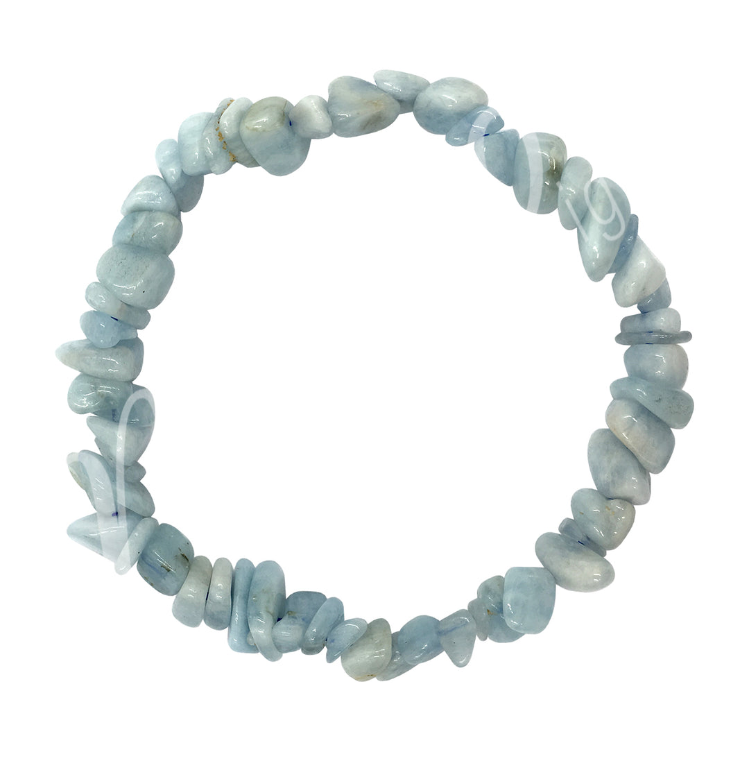 Bracelet Chips Aquamarine (5-8mm) 7.5"