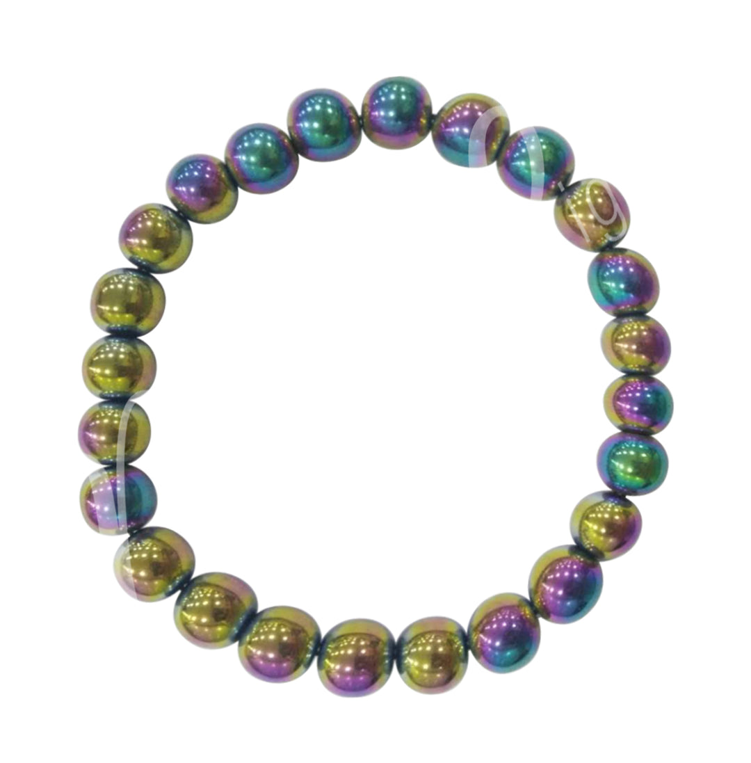 Bracelet Oxidized Rainbow Hematite (8-8.5mm) 7.15-7.25"