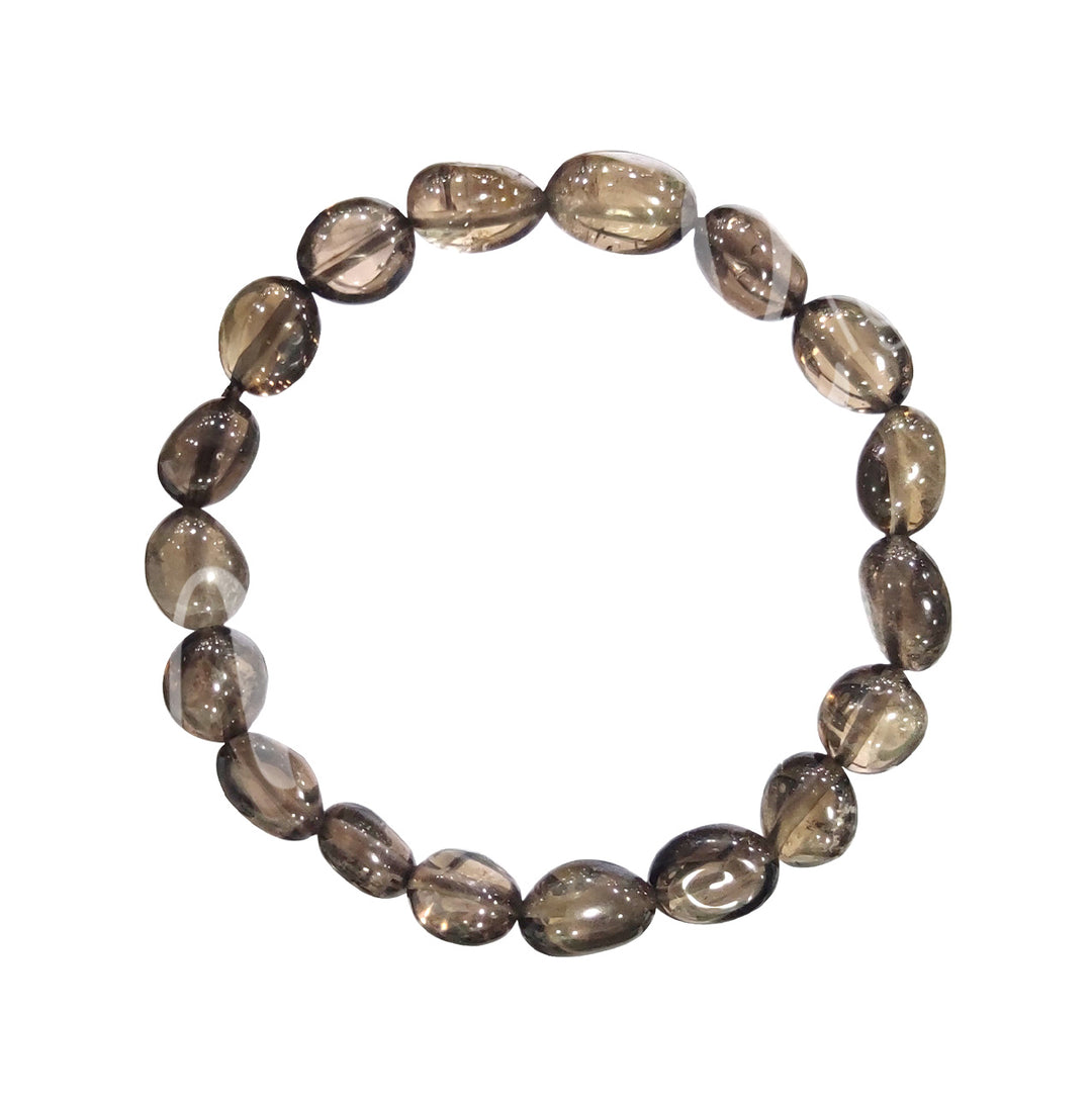 Bracelet Tumbled Stones Smoky Quartz (10-14mm) 8-8.15"