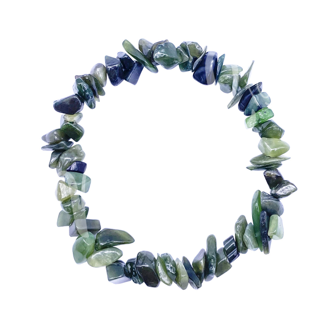 Bracelet Chips Nephrite Jade (5-8mm) 7.5"